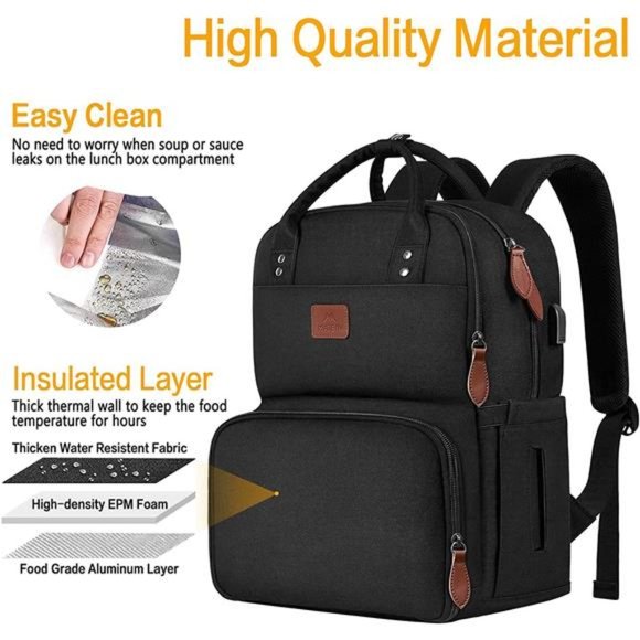 Lunch Backpack for Women, Insulated Cooler Backpacks, 15.6 inch  Water Resistant main image 4